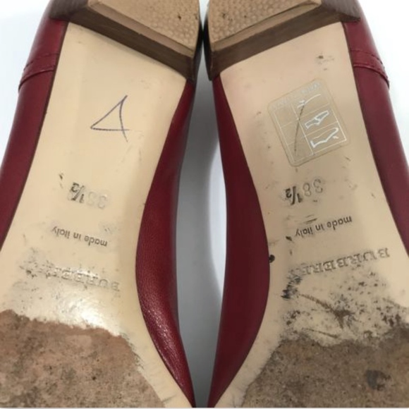 BURBERRY Red Block Kitten Heels Slip On Shoes 38.5 - Picture 7 of 8